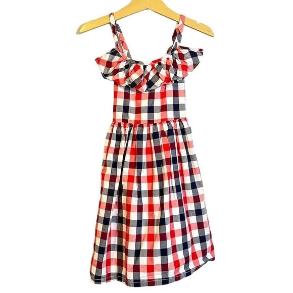 Tommy Bahama Girls Plaid Sundress Size 4T Red White Blue Sleeveless Summer Dress - Picture 1 of 6